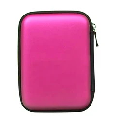 Compact 2.5 HDD Storage Bag with USB Cable Holder (Pink)