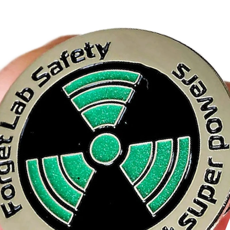 5X Science Enamel Pin - Glow In The Dark - Forget Lab Safety I Want Super Powers Lapel Pin Hat Pin - Funny Pin