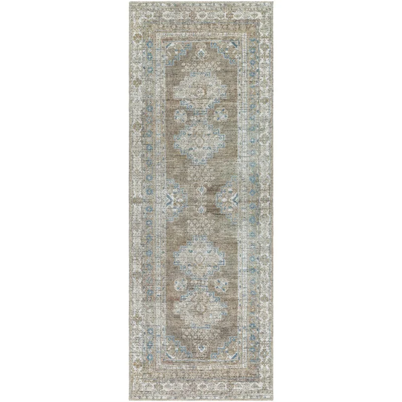 

Better Homes & Gardens Geo Medallion Runner Washable Non-Skid Area Rug, Sage, 2'5" x 7'