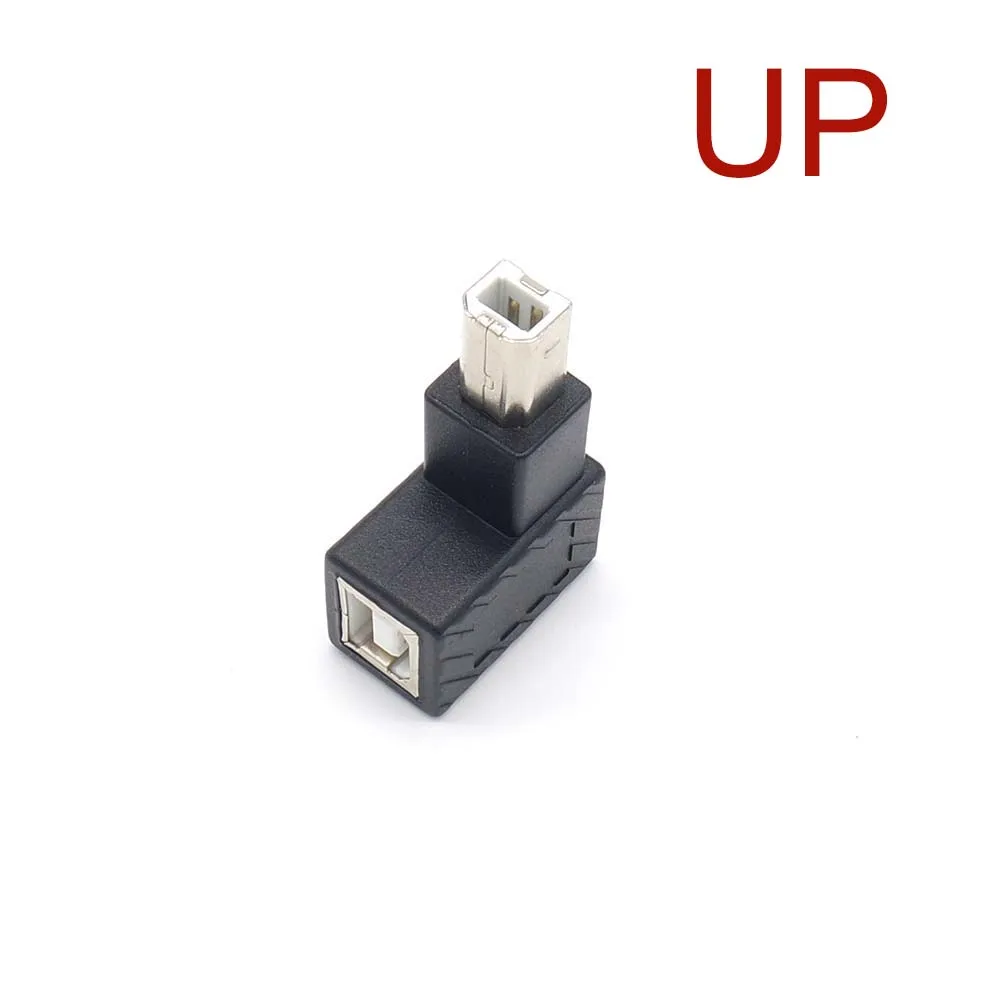 Up Down Left Right Angled 90 Degree USB 2.0 B Type Male to Female Extension Adapter for Printer Scanner Hard Disk case - 2