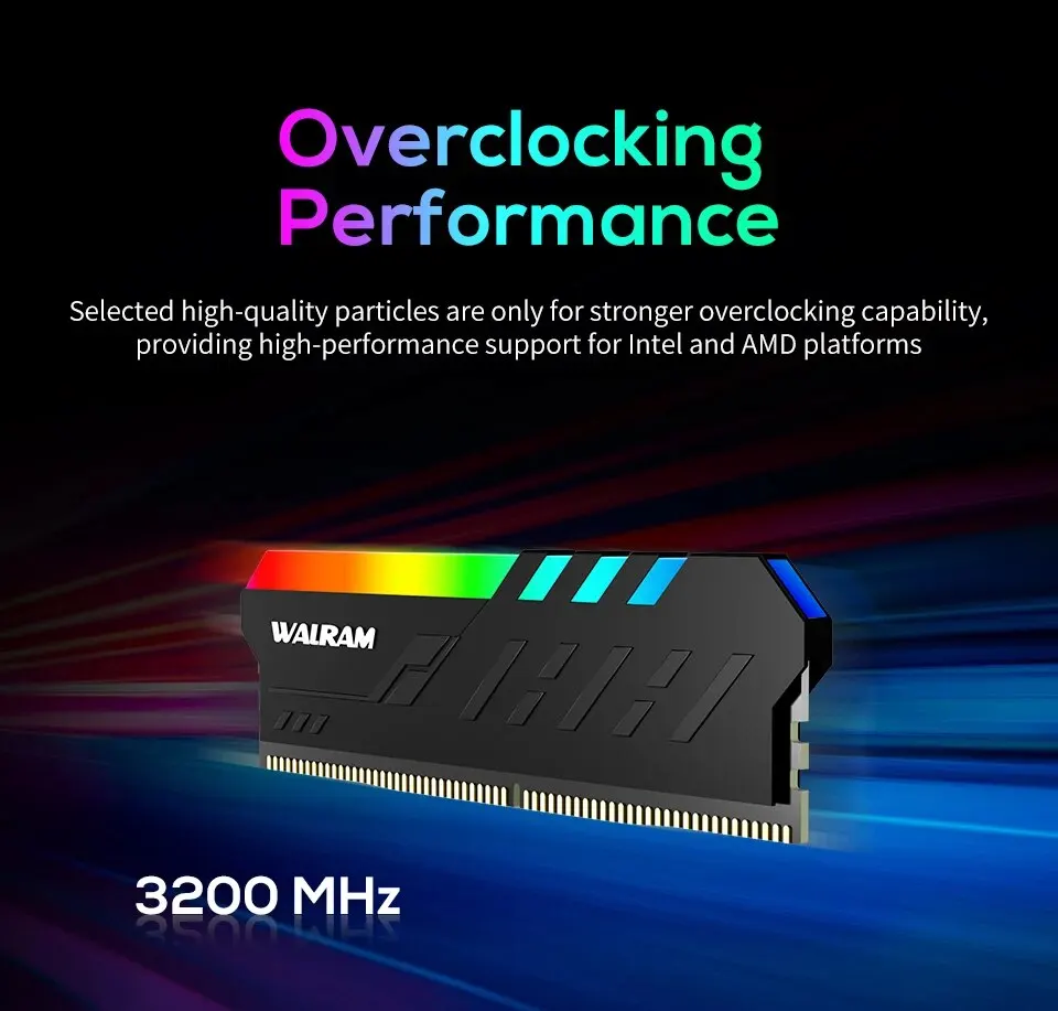 Walram Memory RAM DDR4 PC UDIMM 4G 8G 3200MHz PC4-25600U 288Pin 1.35V Dual  Channel Stunning Games Desktop Memoria DDR 4 Ram