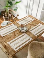 Boho Table Runner for Home Decor Macrame Cream & Brown Farmhouse Table Runner with Tassels for Bohemian Dining Bedroom Decor 6
