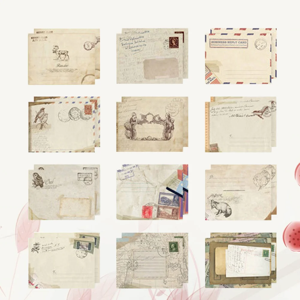 Retro Envelopes Lightweight Paper Practical Storage Small Envelope Business Card Letter Printing Products 48 Pcs
