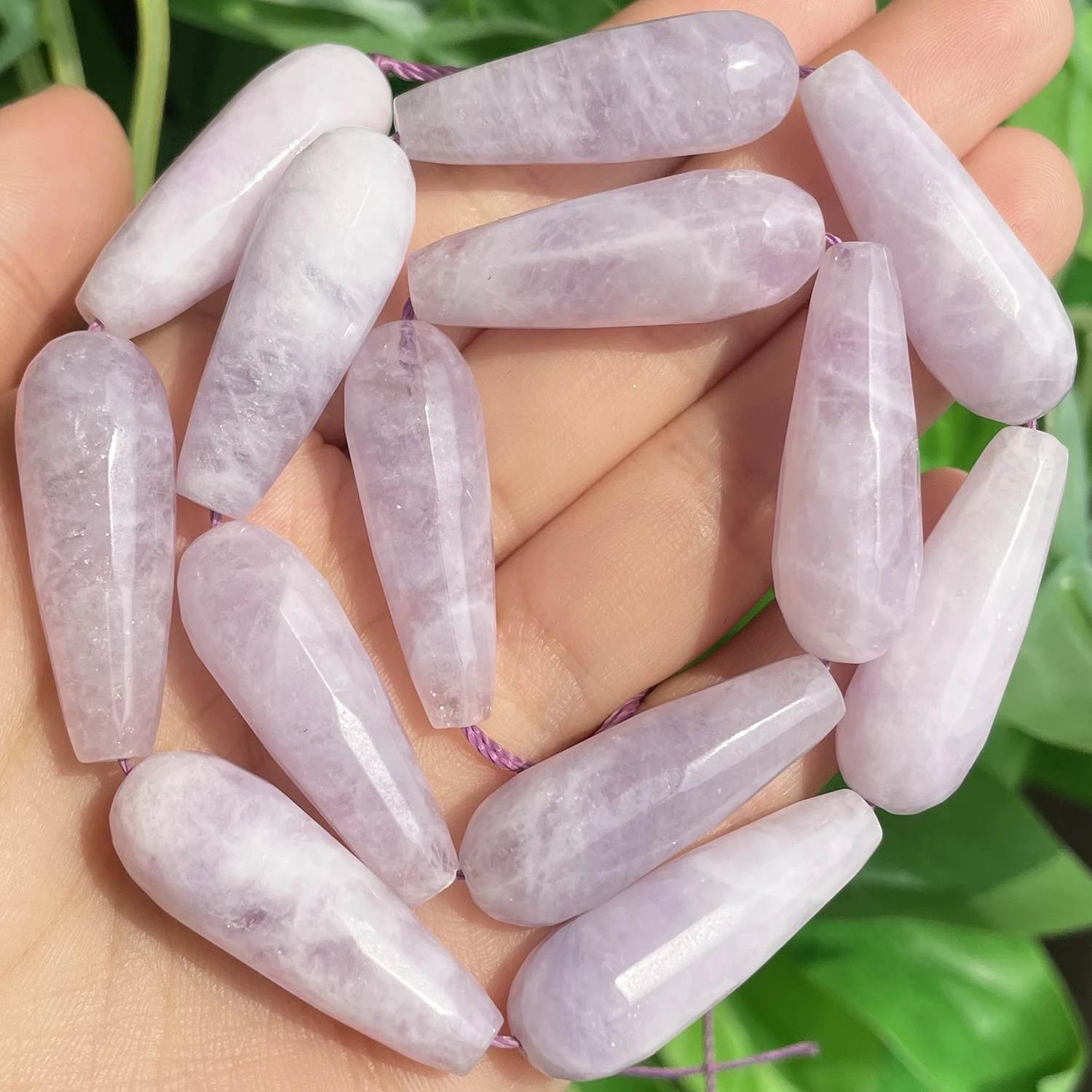 10x30mm Facettierte Wassertropfenform Stein Natürlicher Rauchquarz Angelite Granat Achate Lose Perlen für Schmuckherstellung DIY Armband – Detail 15