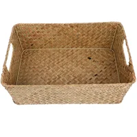 Natural Large Woven Seagrass Basket Of Straw Wicker For Home Table Fruit Bread Towels Small Kitchen Storage Container 1