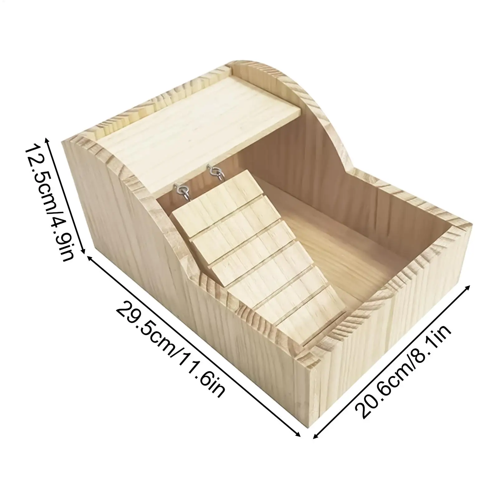 Hamster Sand Bath Container Wooden With Ladder Container Hamster Bathtub Toilet For Enrichment Pet-Care Comfort Home Cage