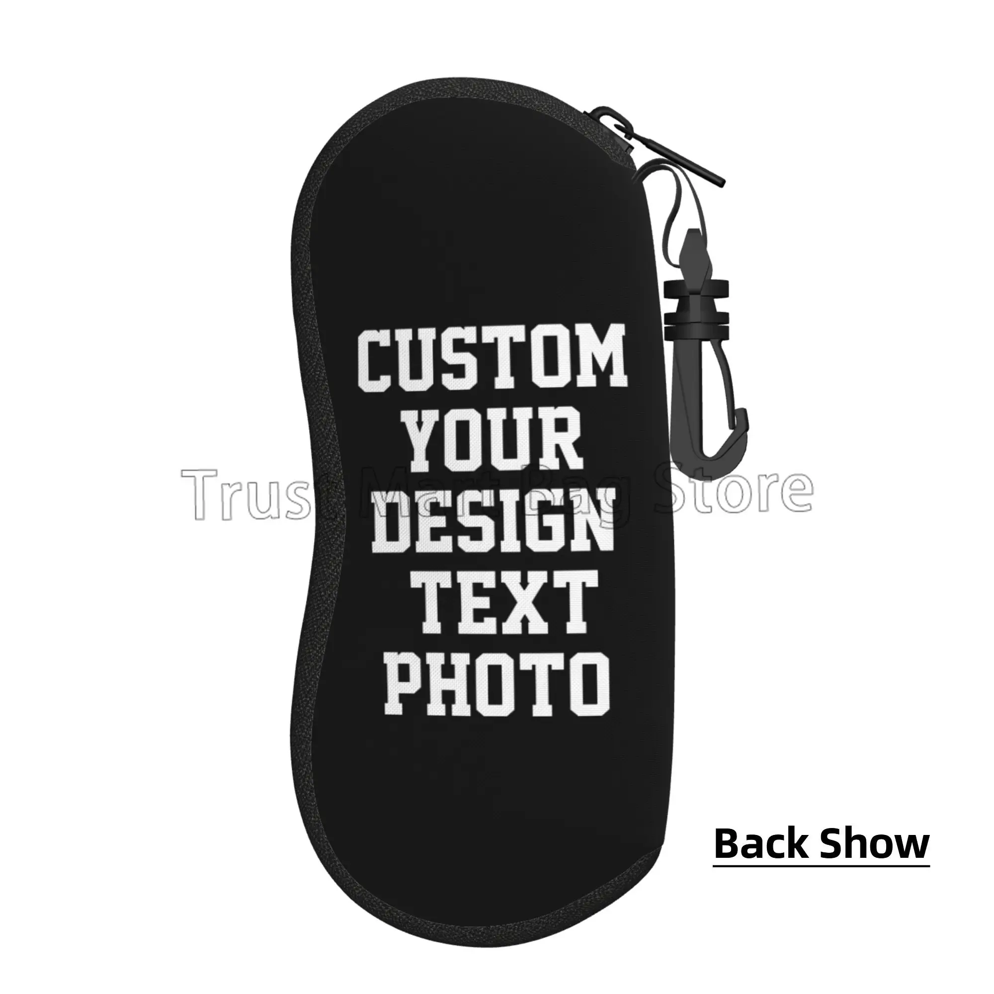 Eyeglasses Case Add Your Image Text Personalized Ultra Light Portable Sunglasses Case with Clip Gift for Women Men