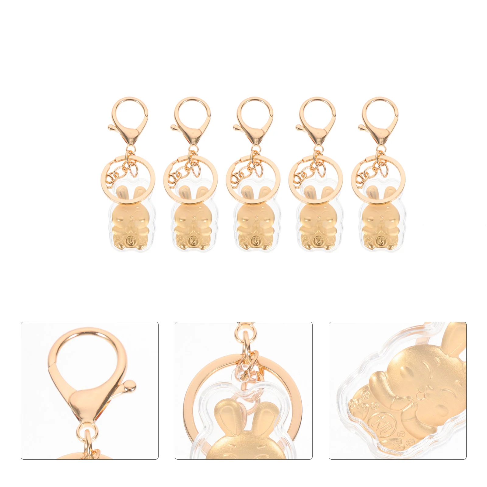 

Metal Rabbit Key Chain Gold Foil Keychain Wallets for Women Bag Hanging Ornaments