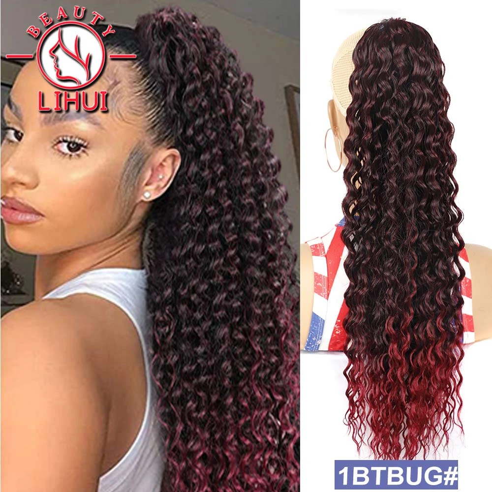 Deep Wave Ponytail Hair Extensions Synthetic Charming Ponytail