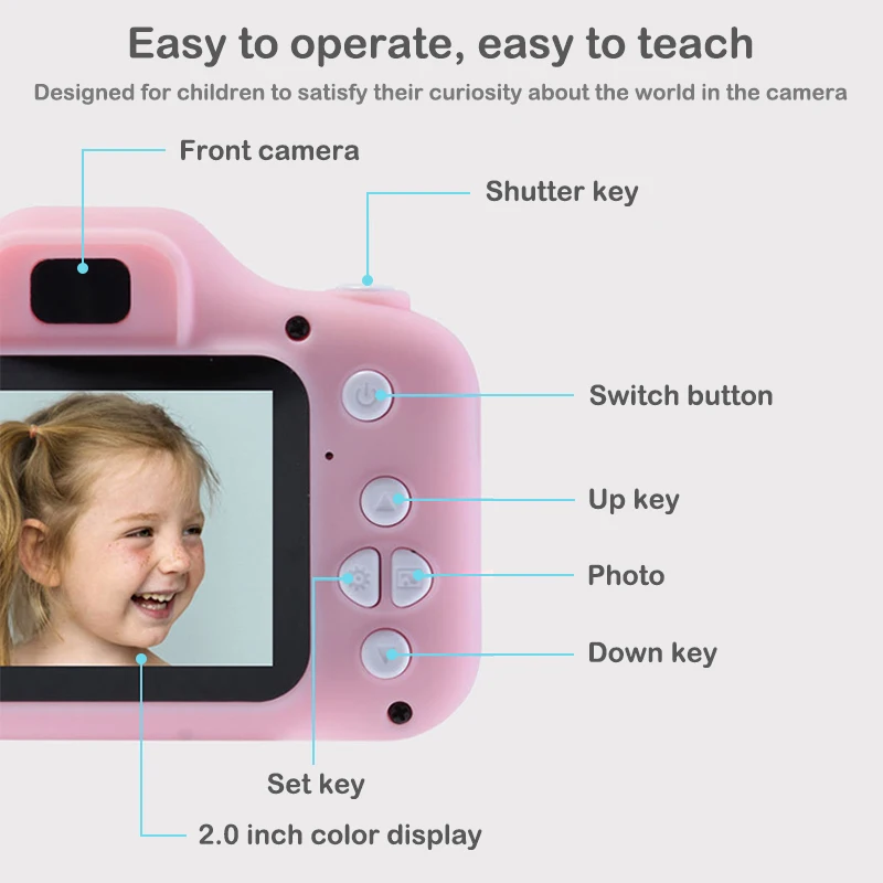 Children Camera 1080P HD Video Children Digital Camera 2 Inch Color Display mini kids camera Outdoor Photography Kid Toy