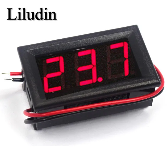 0,56 pollici 2 fili Mini rosso verde blu display a LED pannello misuratore di tensione voltmetro uso domestico tensione digale DC 4,5 V-30 V / 5-120 V