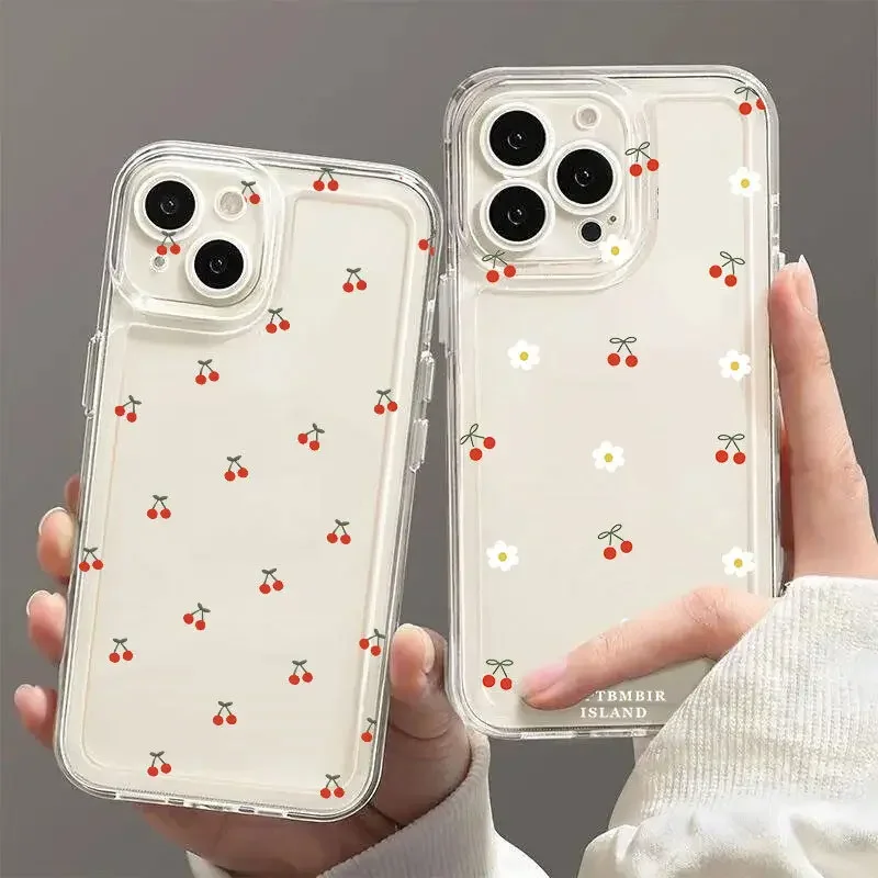 Elegant Red Cherry Floral Phone Case Cover