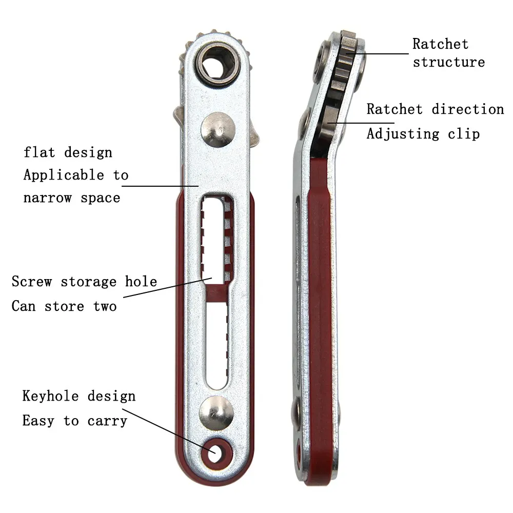 Multifunctional Bidirectional Forward and Reverse Ratchet Screwdriver Elbow Flat Head Wrench Cross Screwdriver Slotted Tool 2