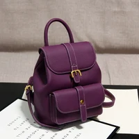 2022 Nobility Vintage Purple Women Backpack High Quality Natural Cowhide Leather Female Rucksack Knapsack Leisure Shoulder Bag 2
