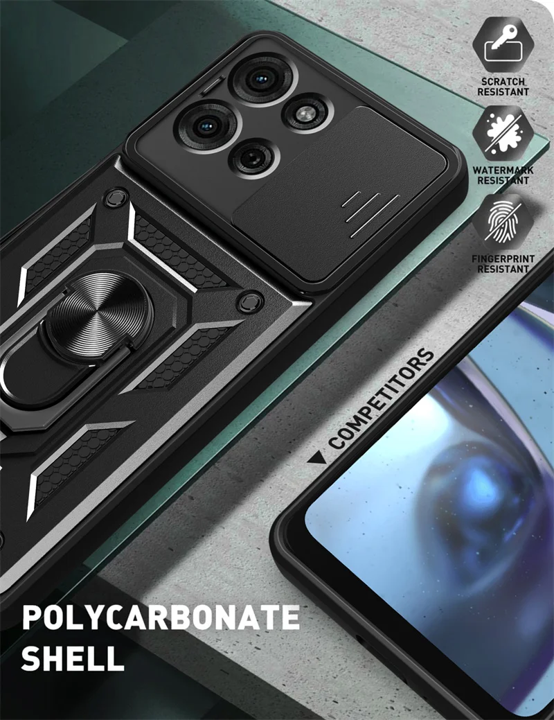Enhanced Protective Phone Case with Magnetic Ring Holder