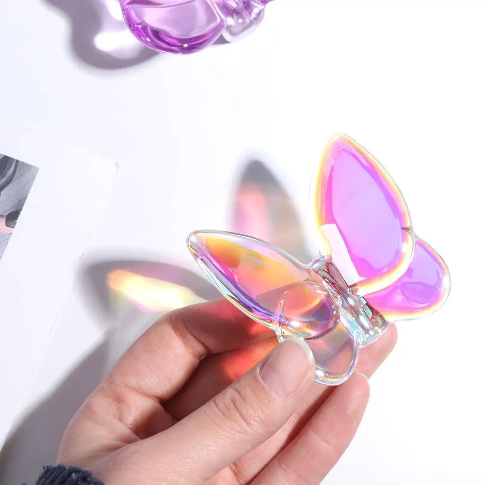 Multiple Color Crystal Butterfly Figurines Super Winkling Reflective Glass Butterfly Ornament Vivid Home Decor