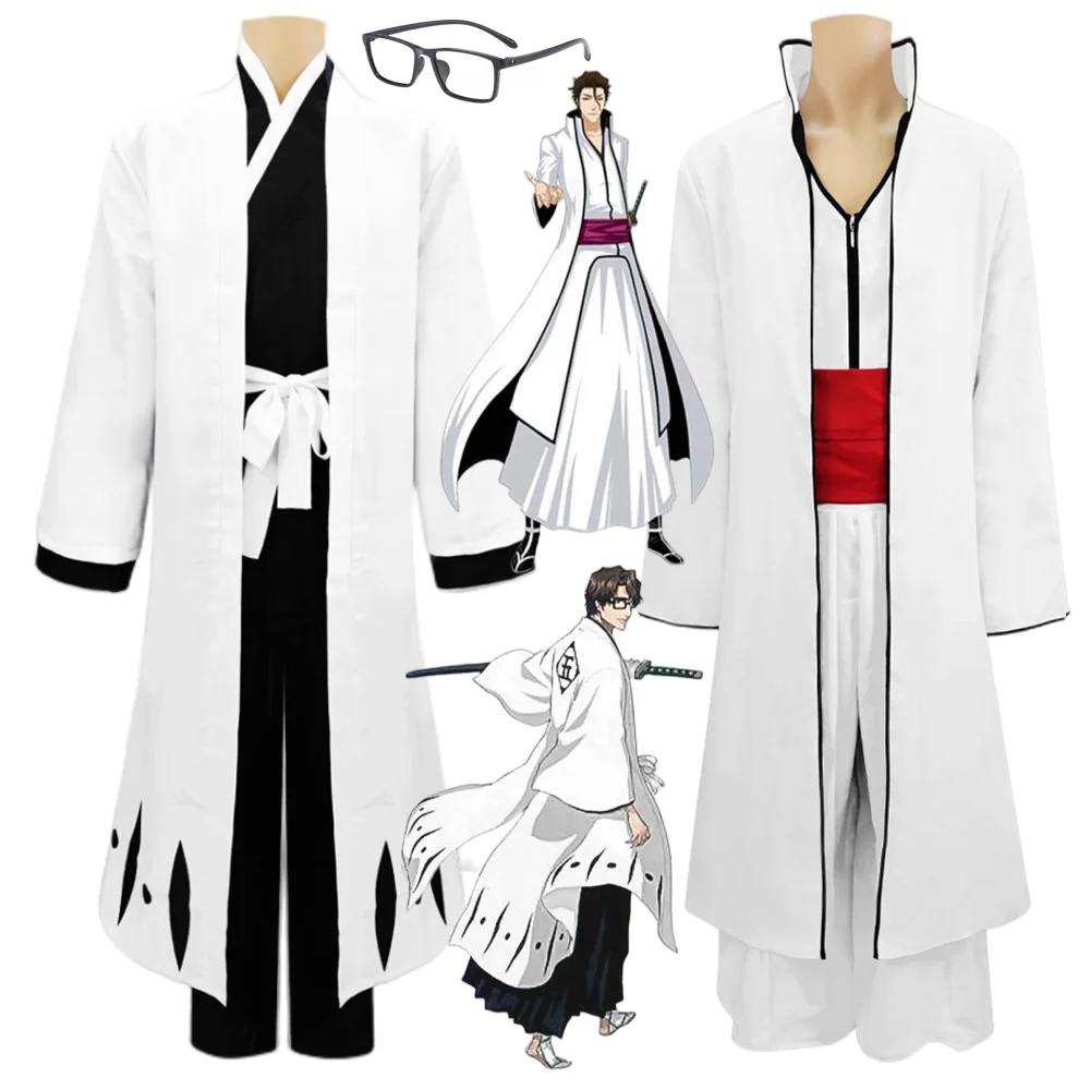 

Anime Bleach 5th Division Captain Aizen Sousuke Cosplay Costumes Kimono Uniform Suit Men Halloween Clothes