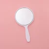 1PC Handheld Makeup Mirror Round Makeup Vanity Mirror with Handle Hand  Compact Mirror Cosmetic  for Women 3