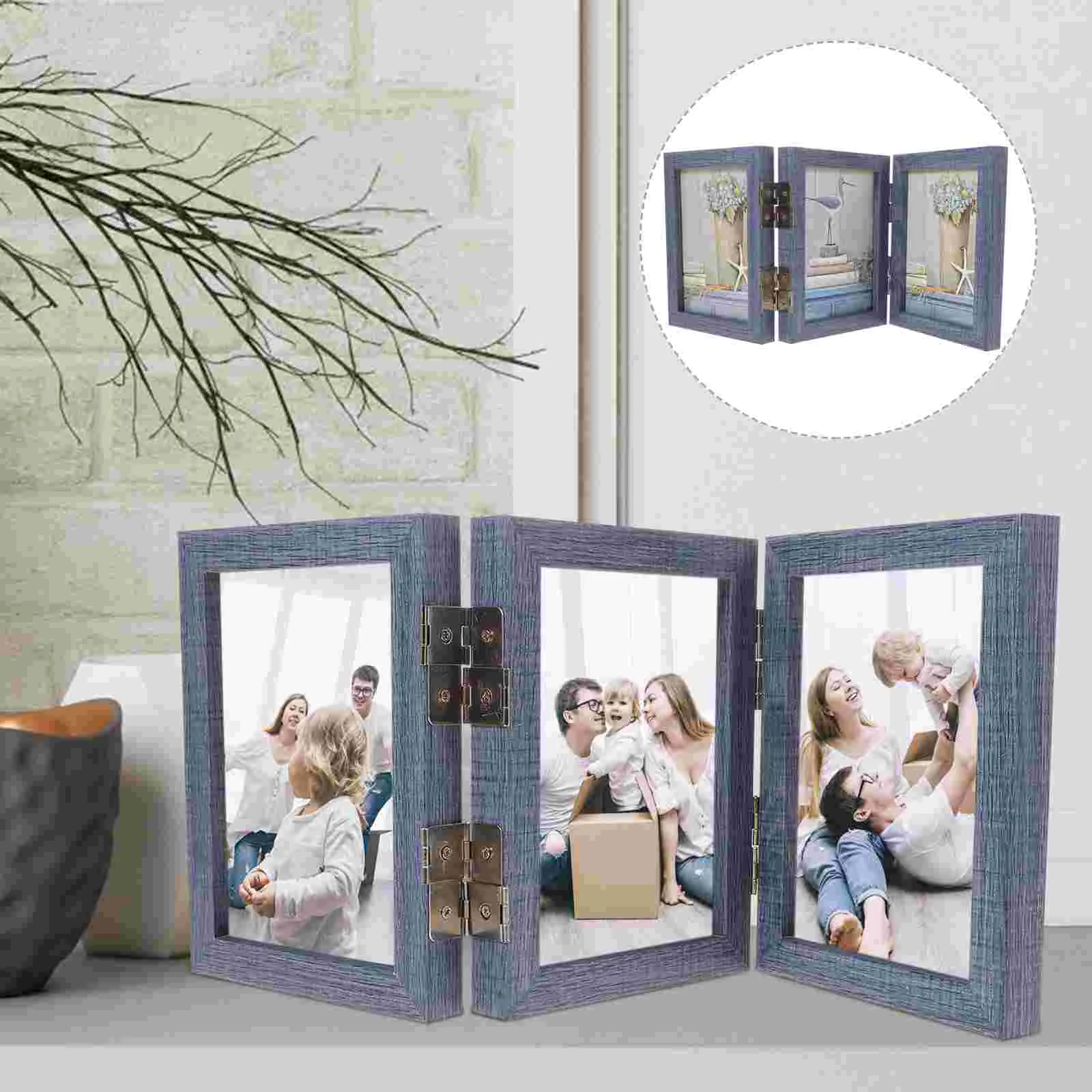 

Glass Photo Frames Decorative Set up Bedroom Holder Wooden Photograph Picture Office