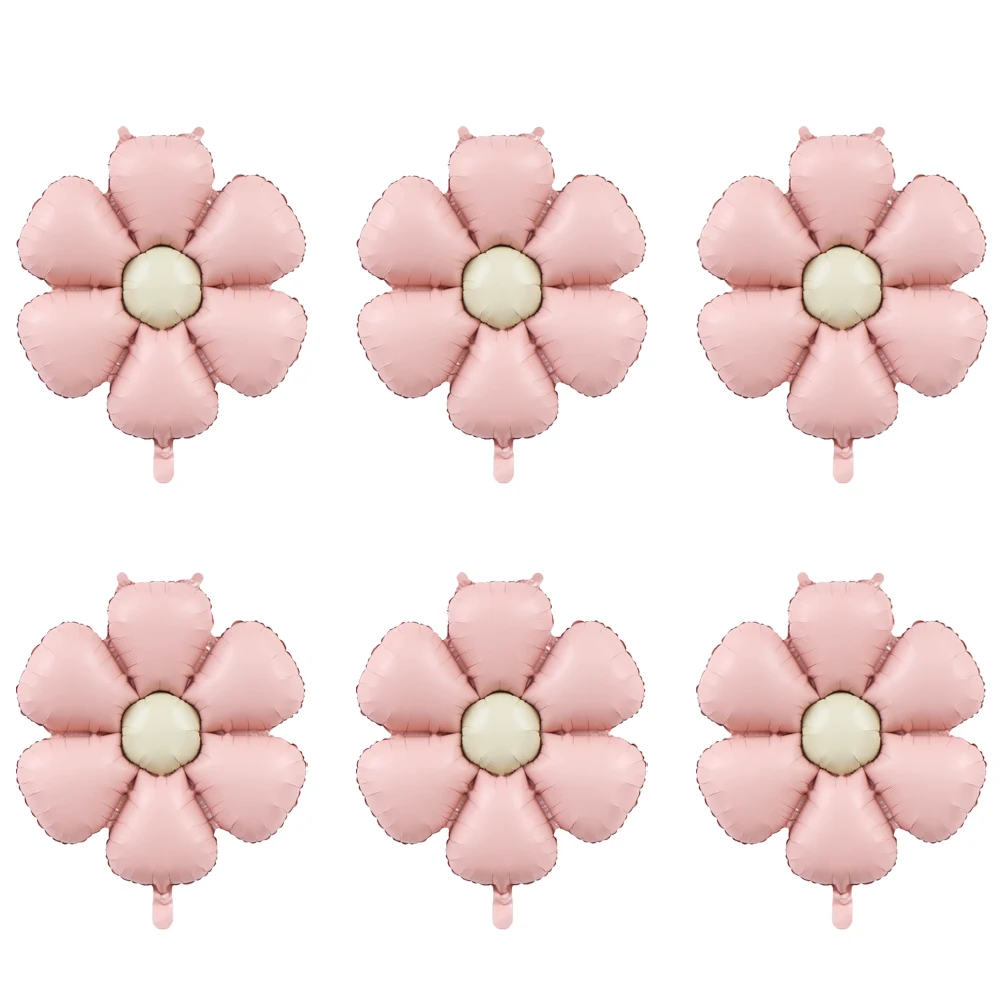 6pcs 50.5x40cm Matt Pink Candy Daisy Balloon Aluminum Foil Balloon Girl Baby Shower Birthday Party Wedding Decoration