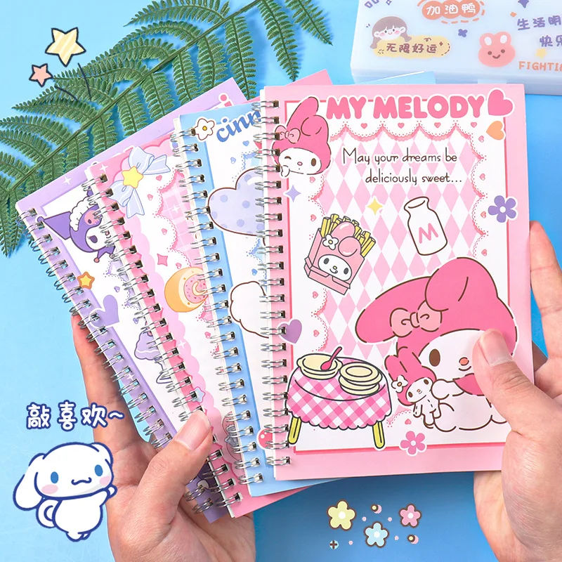 

Kawaii Милая удобная книга Sanrio дневник My Melody Kuromi Hello Kitty блокнот паста блокнот канцелярские принадлежности для студентов