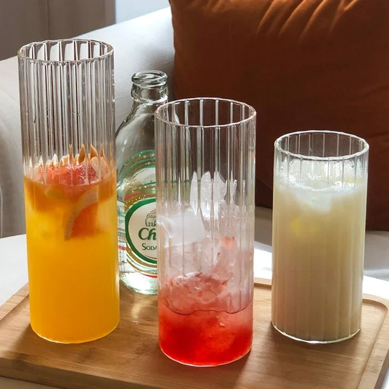 1pc Modern Glass Cup Transparent Coffee Glass Cups Drinking Cup for Breakfast Transparent Mug Kitchen Drinkware