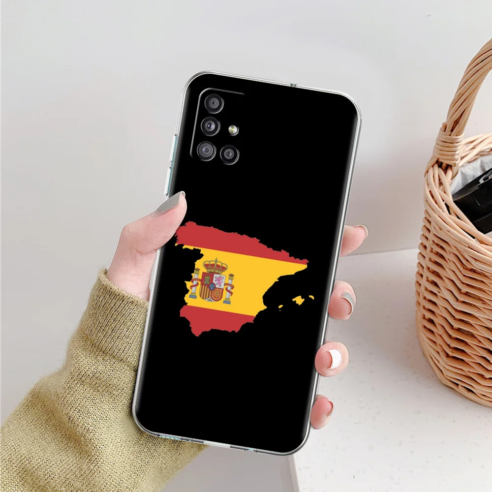 Clear Phone Case with Spain Flag Design
