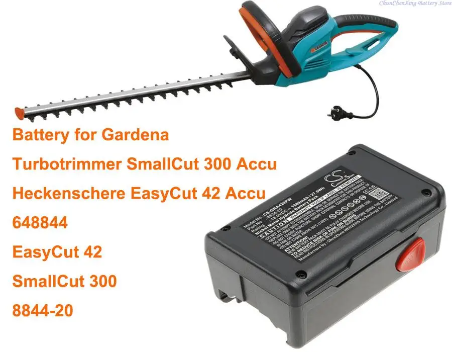 

Cameron Sino 1500mAh Battery for Gardena 648844, 648872, EasyCut 42,EasyCut 42 Accu, SmallCut 300 Turbotrimmer SmallCut 300 Accu