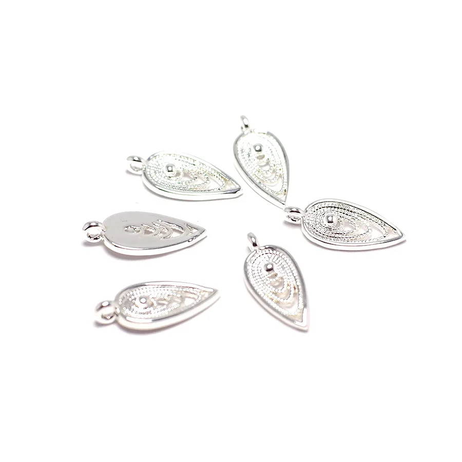 

6pcs Tail Chain Pandent,Silver Plated Brass 12.7x5.5mm High Quality Earring Earring Jewelry Necklace Making