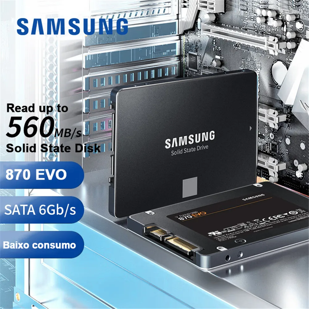 SAMSUNG-Disque dur interne 870 EVO SSD, SATA 3.0, 4 To, 500 Go, 250 Go,  jusqu'à 560 Mbumental, SSD 100% d'origine, 1 To, 2 To - AliExpress