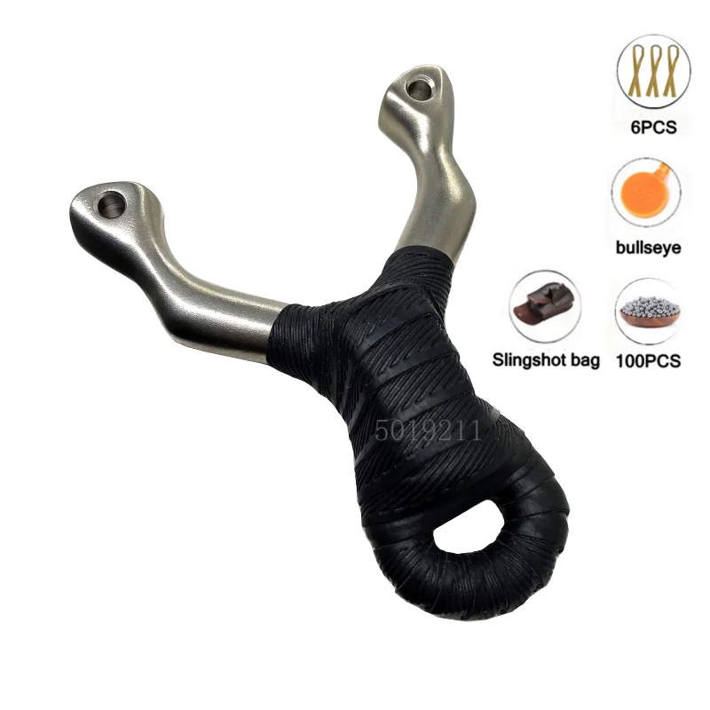 

New Stainless Steel Slingshot Hunting Slingshot with Rubber Band Bow Outdoor Shooting Game Hunting Catapult