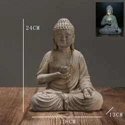 Solar-Powered Resin Buddha Statue (Solar Buaddha)