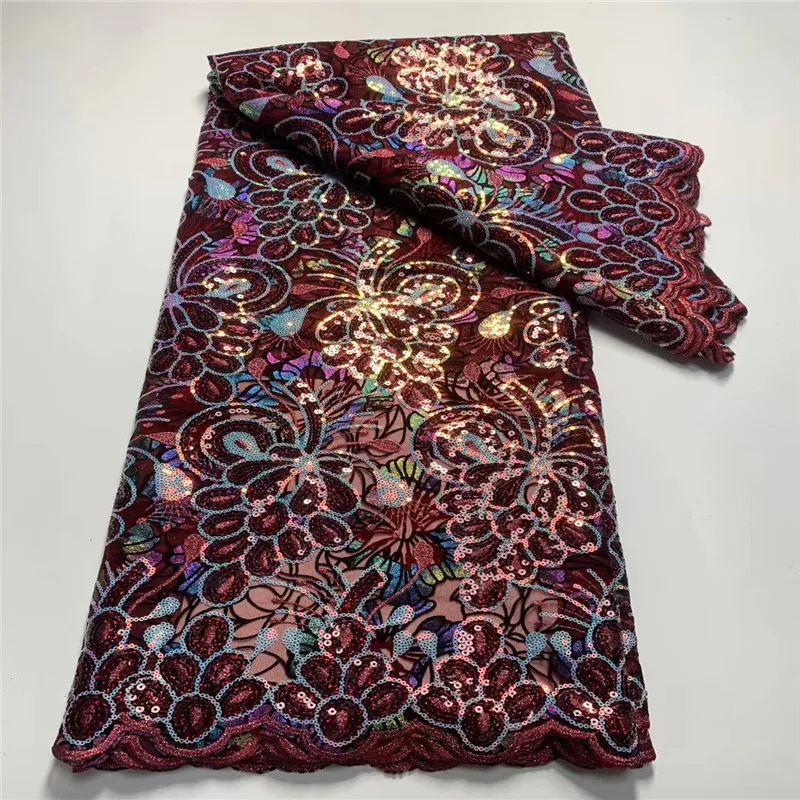 

Новейшая яркая африканская кружевная ткань 2023 Высокое качество 3D вышивка блестками французский нигерийский стиль 5 ярдов для свадебных роскошных платьев