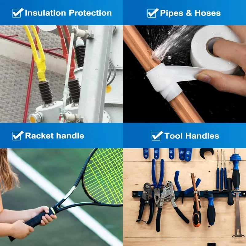 Sbec21f8168524c9e883a9ecfe7b66413s Self-Fusing Silicone Tape Waterproof Leaks Stop Repair Electrical Plumbing Insulation Tape Automotive Pipe Hose Bonding Tapes Mallzona