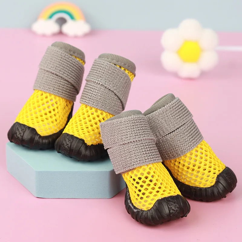 

Summer Dog Shoes Breathable ElasticSoft Stick Pet Shoes Wear-resistant Foot Cover For Small Dogs