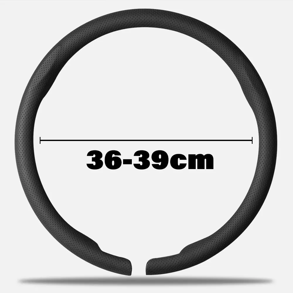 Coprivolante universale per auto Fibra di carbonio Pelle scamosciata Pelle Styling Anti-scivolo Volante di forma rotonda Accessori auto - Image 2