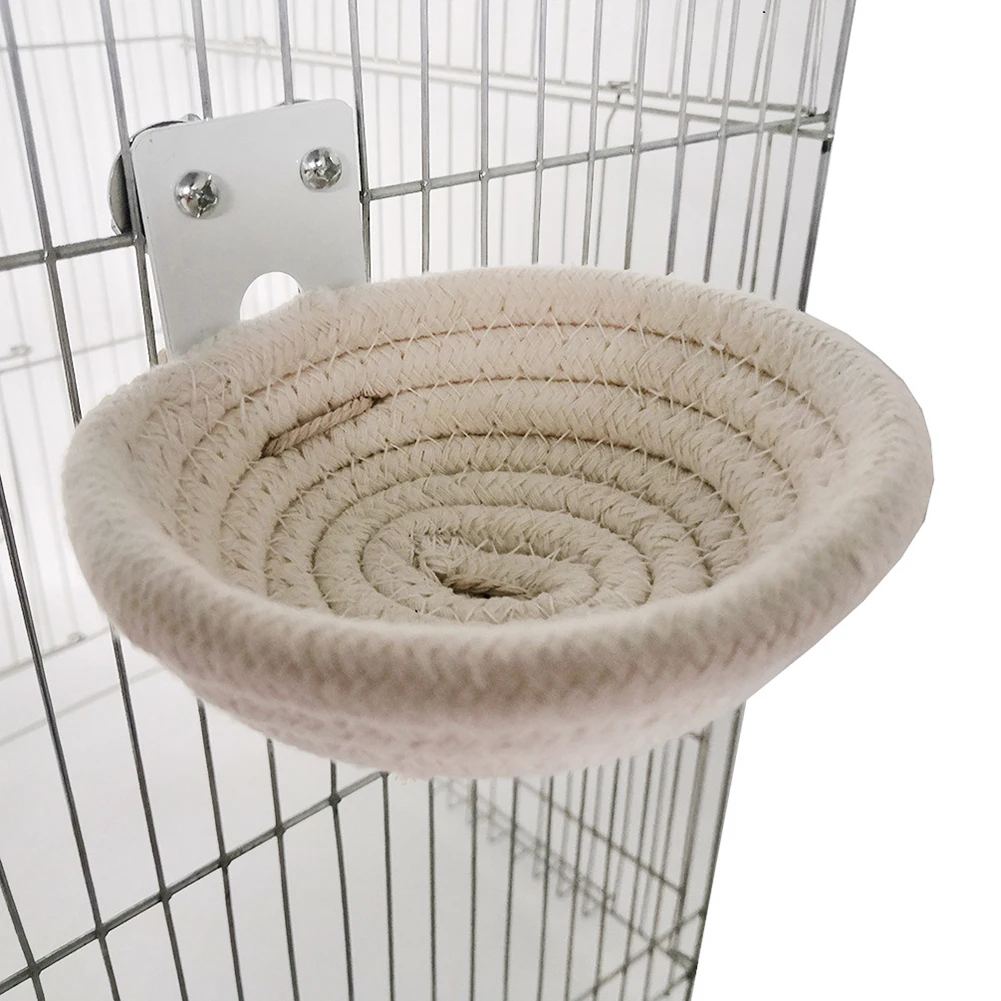 Bird Breeding Nest Handmade Cotton Rope Hatch House With Hooks For Budgie Parakeet Cockatiel Lovebird bird house