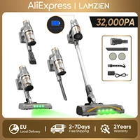 Aspirateur sans fil LAMZIEN V12PRO, 32000PA/40 min d'autonomie, filtration HEPA efficace, avec phare LED vert, brosse anti-emmêlement en forme de V pour sols durs, tapis et poils d'animaux 1