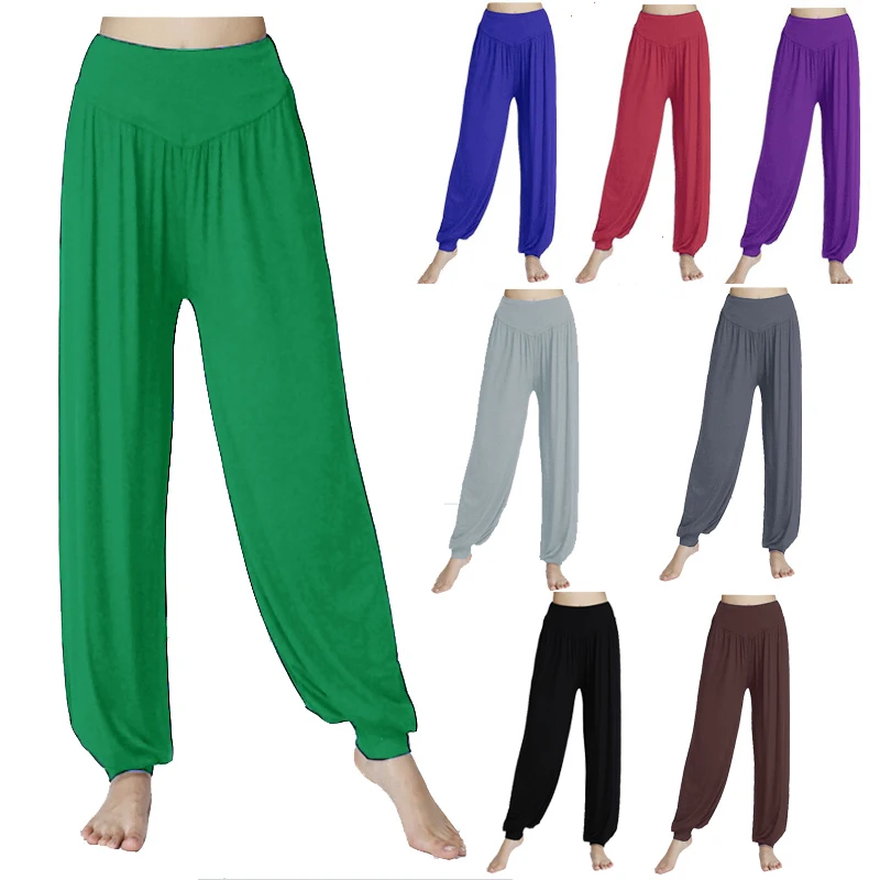Women's Modal Elastic Yoga Pants Soft Comfortable Sport Trousers Outdoor Jogger Beach Sweatpants Loose Harem Pants S-3XL