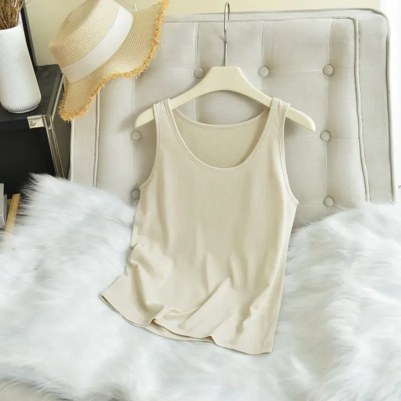 รูปสินค้า เสื้อ Tank Top ผ้าฝ้ายลินิน ใส่สบาย ดีไซน์เรียบหรู