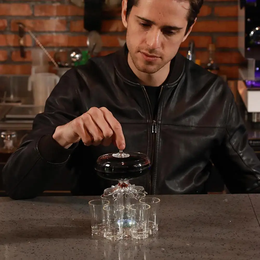 Description Picture 3 of item6 Shot Glass Dispenser Wine Whisky Beer Wine Liquor Dispenser Party Games Drinking Tools Glass Dispenser Bar Accessories