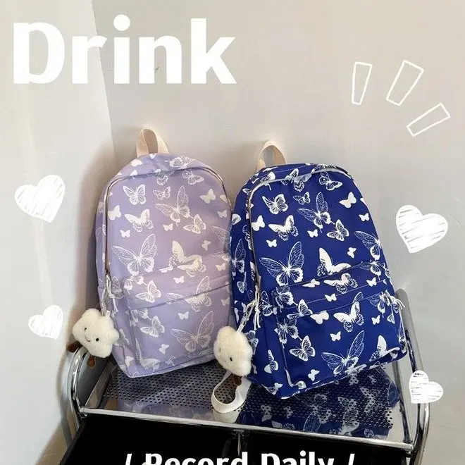 

Fashion Backpack Graffiti Butterfly Cow Printing Backpacks Women Travel Rucksacks Casual Ladies Large Capacity Handbags