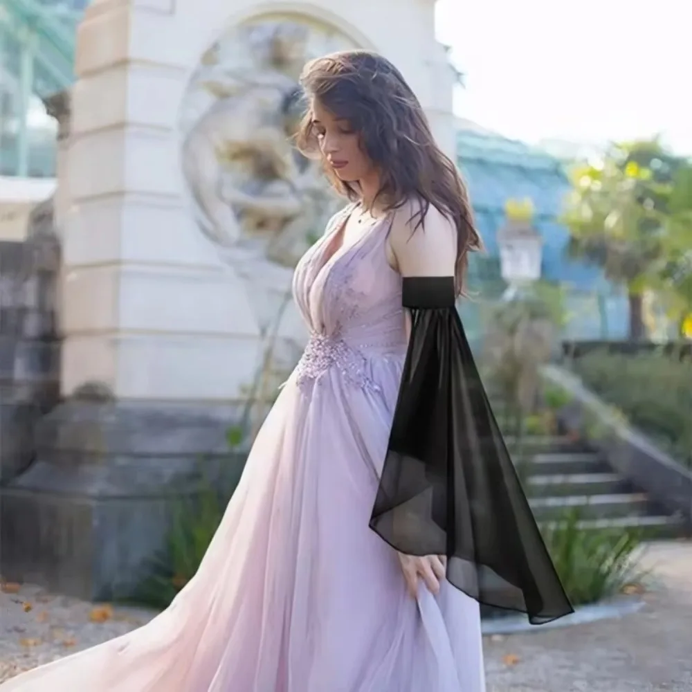 New Long Detachable Sleeves Long Tulle Gothic Chiffon Luxurious Gloves Sunscreen Wedding Gloves Wedding Party