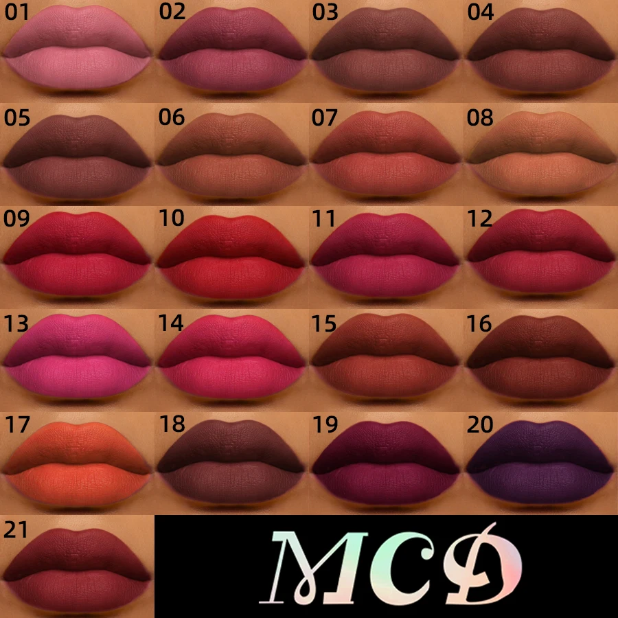 21 Farben Matter Samt-Lippenstift, wasserfest, langanhaltend, Lipgloss, geschmeidige, matte Lippenfarbe, Make-up, Geschenkidee, Lippentönung, Kosmetik_voghion.com