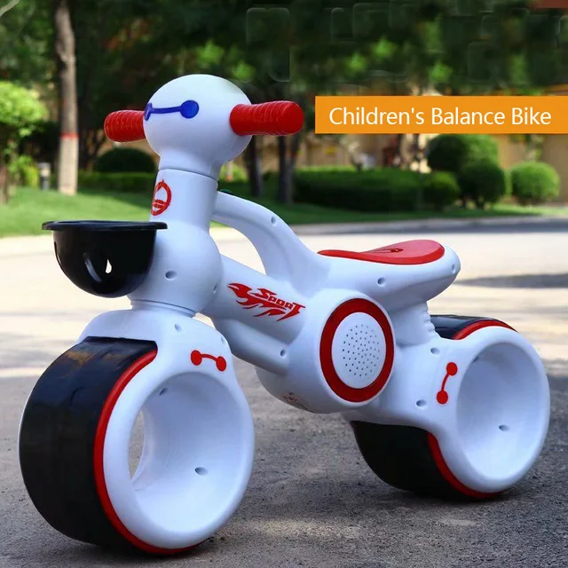 LazyChild Children's Music Light Car Balance Without Pedal Scooter Riding Walking Learning Scooter 1-3 Years Old Baby Toys 4