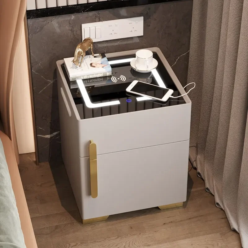 

Storage Bedroom Nightstands Drawers Charging Headboards Bedside Nightstands Console Comodino mesilla de noche Home Decorations
