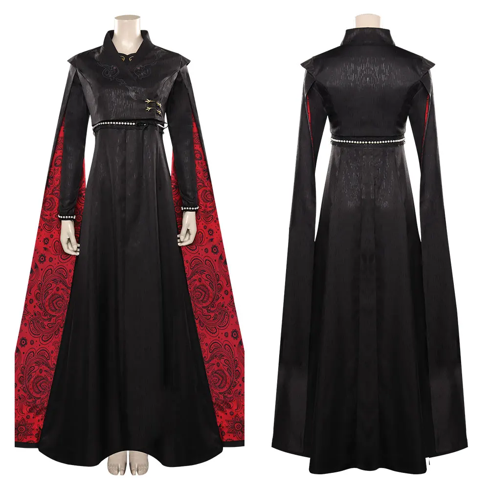 thumbnail image 1 of Disfraz de Cosplay de Rhaenys Rhaenyra de TV Dragon, vestido, collar, capa de fantasía para mujer, fiesta de carnaval, Halloween, juego de rol, accesorios de ropa, 1 of 5