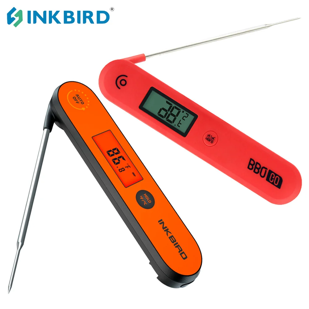INKBIRD 디지털 고기 온도계, 접이식 바베큐 주방 요리, 즉석 독서 백라이트 디스플레이, 그릴 바베큐