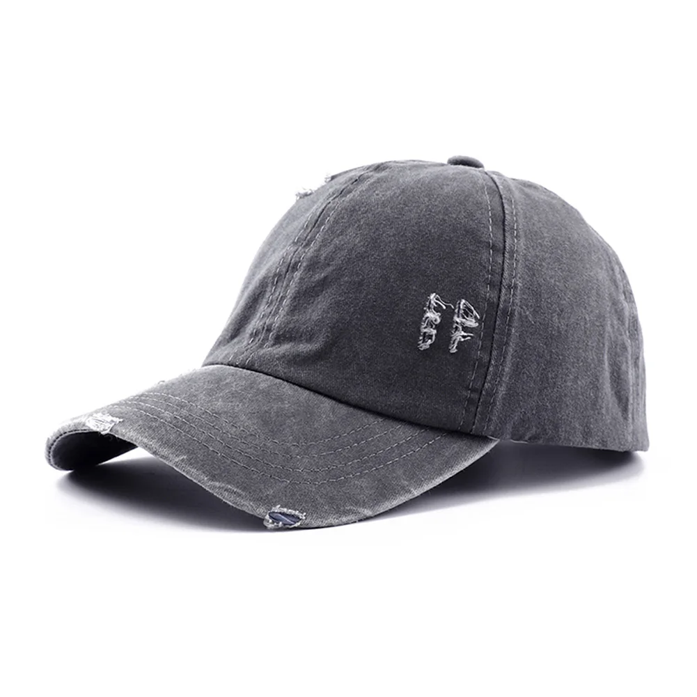 Baseball Cap Leopard Print Vintage Washed Cotton Baseball Cap Women Hip Hop Ponytail Messy Buns Outdoor Sport Hats Accessories