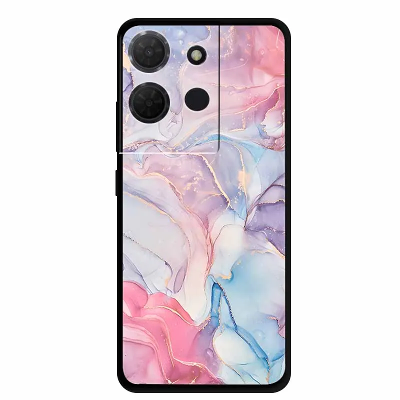 Stylish Black Marble Silicone Phone Cover - Fashionable and Protective TPU Shell